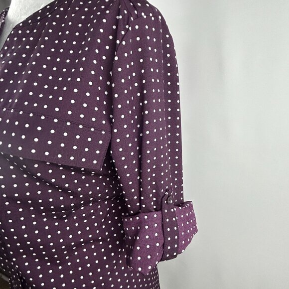 Calvin Klein retro chic polka dot plum blouse – Women's Medium - Picture 9 of 10